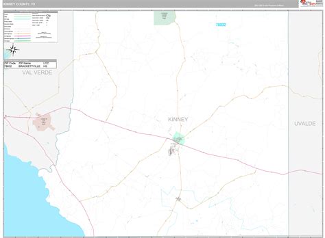 Kinney County Tx Wall Map Premium Style By Marketmaps