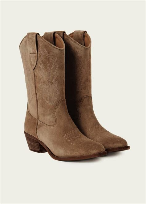 Botas Estilo Cowboy CamurÇa Bordada
