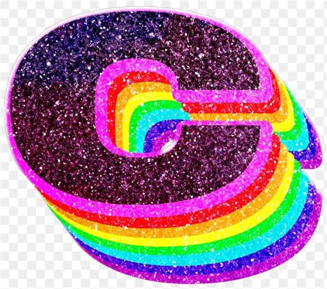 Download Free Png Of C Letter Layered Rainbow Glitter Png Sticker