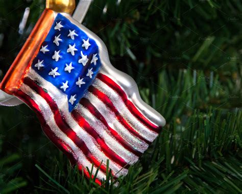 American Flag Christmas Ornament High Quality Holiday Stock Photos