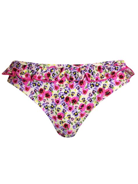 Accessorize PINK Pansy Floral Frilled Bikini Set Size 6 To 18