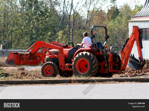 Red Backhoe Image And Photo Free Trial Bigstock