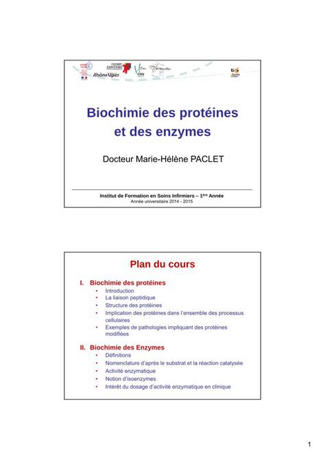 Pdf Biochimie Des Prot Ines Et Des Enzymes Dokumen Tips