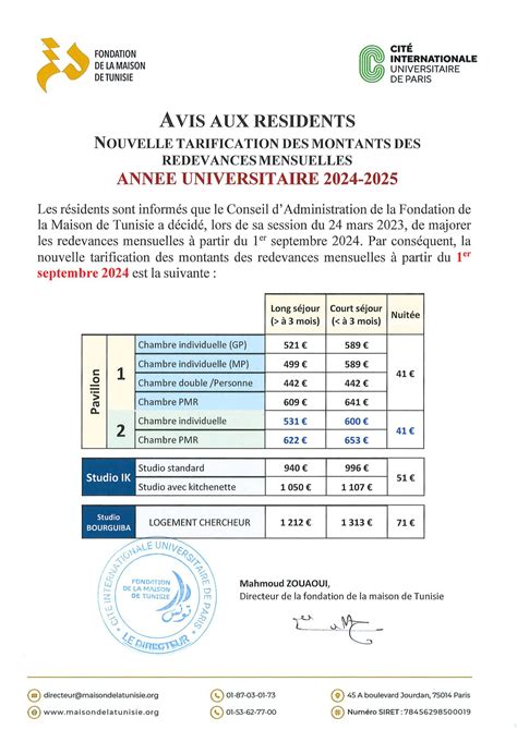 Nouvelle Tarification Des Montants Des Redevances Mensuelles Pour L