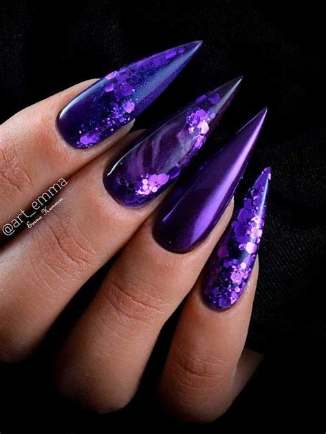 This Item Is Unavailable Etsy Purple Nail Designs Purple Acrylic Nails Purple Chrome Nails