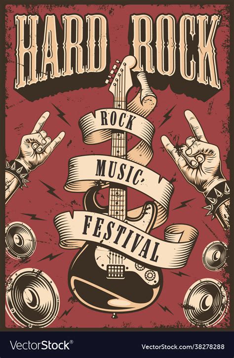 Rock And Roll Poster Royalty Free Vector Image