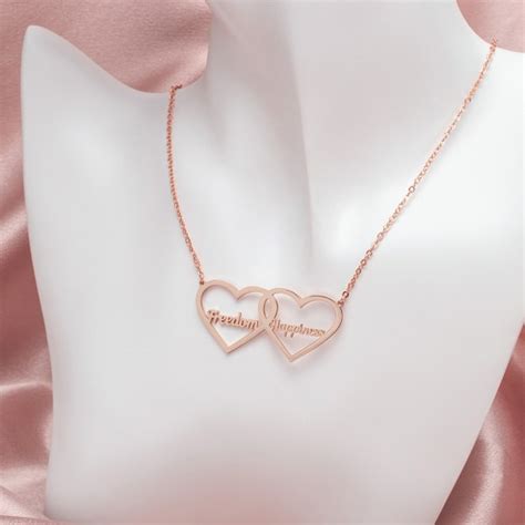 Double Heart Necklace - JetPrint