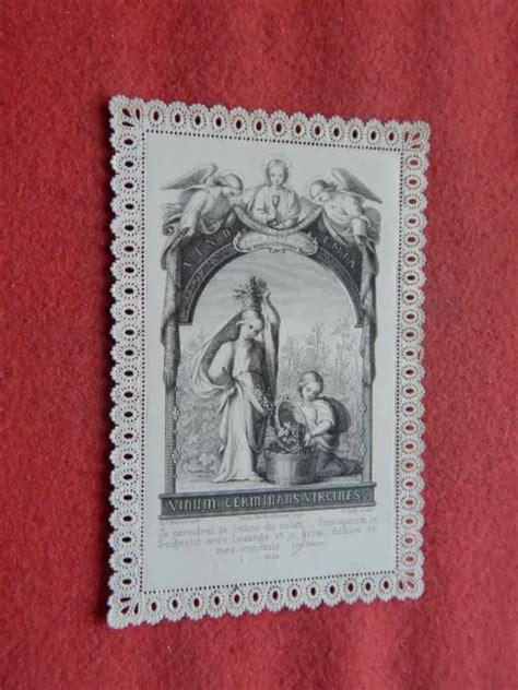 Ancienne Image Religieuse Pieuse Canivet En Dentelle Holy Card Eur