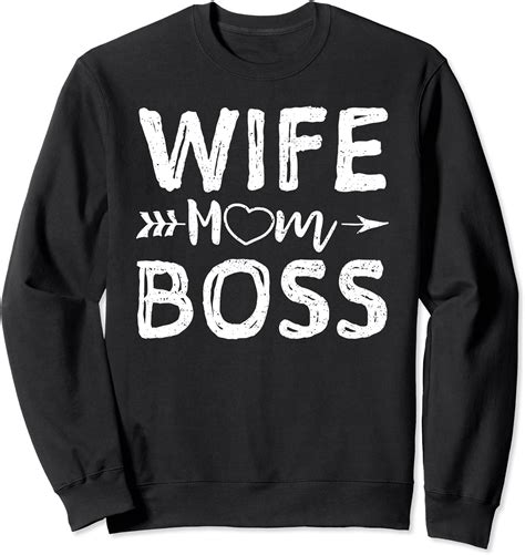 Wife Mom Boss Proud Mom Sweatshirt Uk Fashion