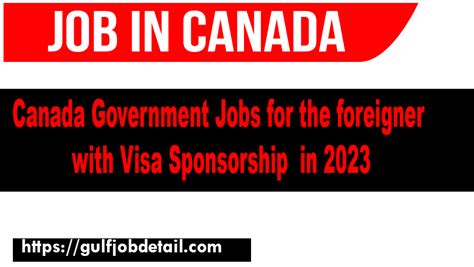 Canada Government Jobs For The Foreigner With Visa Sponsorship In 2023