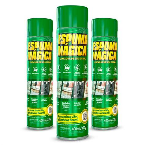 Espuma De Limpar Estofado - Espuma Mágica Limpeza a Seco de estofados Kit com 3 Unidades | Shopee ...