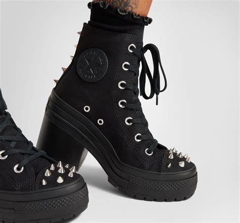 Converse Chuck 70 De Luxe Heel Studded Kadın Siyah Platform Sneaker