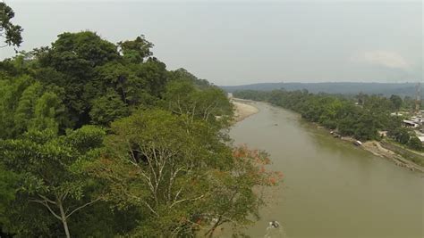 aerial view rio napo near village Stock Footage Video (100% Royalty ...