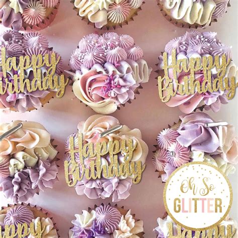 Happy Birthday Cupcake Toppers Mum Sister Cake Topper Etsy