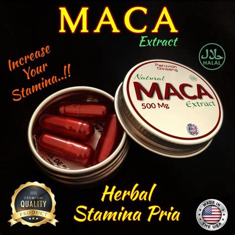 Jual Herbal Stamina Pria Kapsul Maca Extract Mg Shopee Indonesia