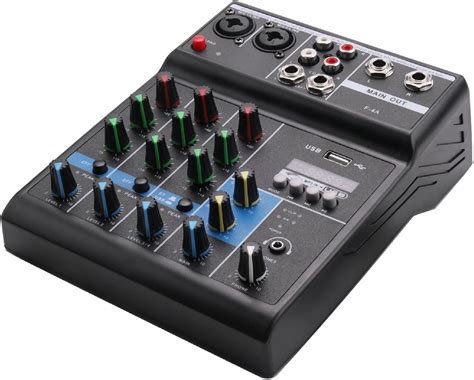 Hublevel Portable Audio Mixer Professional 4 Channel Bluetooth Mixer Dj