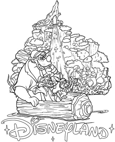 Disneyland river rapids coloring page