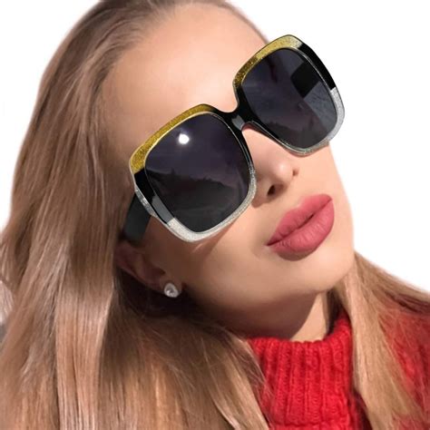 Oversized Exaggerated Flat Top Huge Shield Square Sunglasses Colorful Lenses Fashion Sunglasses