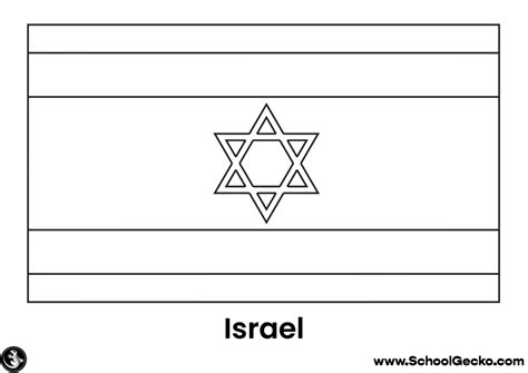 Israel Flag Colouring Page – SchoolGecko