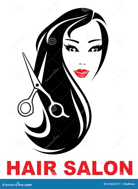 Hair Salon Icon With Woman Face Stock Vector Illustration Of Accessories Dresser 61632217