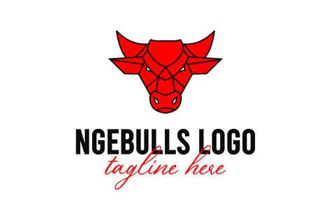 Geometric Red Bull Head Logo Vector Graphic by Essentials Studio ...