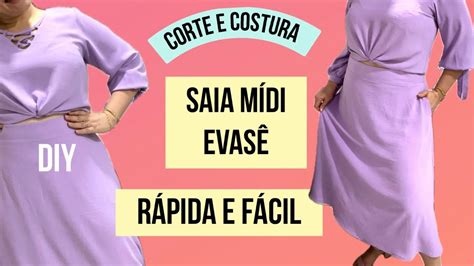 COSTURE SAIA MIDI EVASÊ CORTE E COSTURA FÁCIL passoapasso