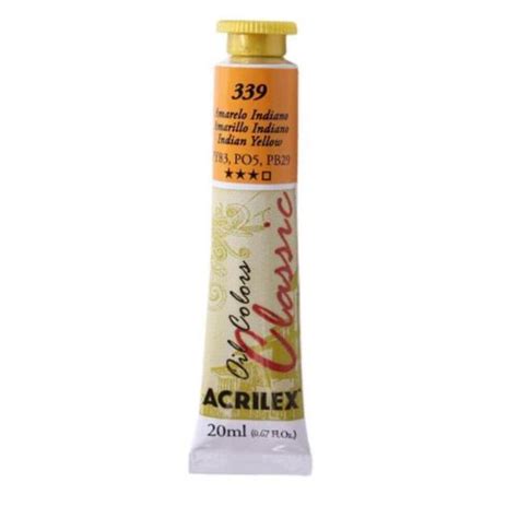 Tinta Óleo Oil Classic 14123 20ml Amarelo Indiano 339 Acrilex Tinta a