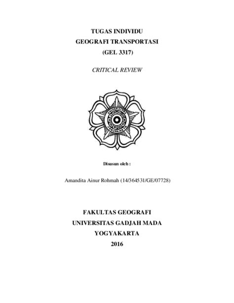 Pdf Geografi Transportasi Critical Review