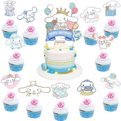 Pcs Cinnamoroll Cake Topper And Cupcake Toppers Set Cinnamoroll