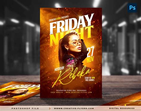 Friday Night Club Flyer Template Event Flyer Night Party Etsy