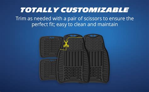 Michelin Premium Universal All Weather Car Floor Mats 4 Pcs Trim To Fit Design