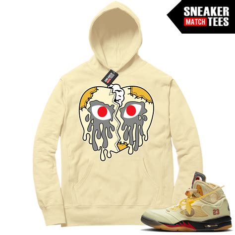 Off White 5s Sail Jordan Sneaker Match Hoodie Sail Crying Heart ...