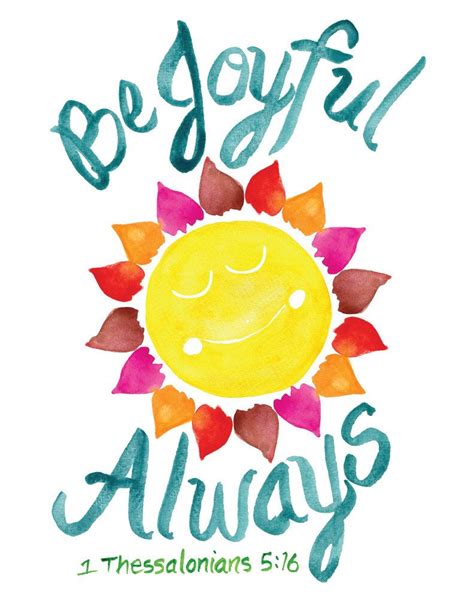 Be Joyful Always Bible Verse Watercolor Print With Hand Etsy