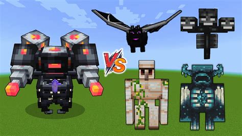 The Harbinger Vs Minecraft Bosses Harbinger Vs Wither Iron Golem