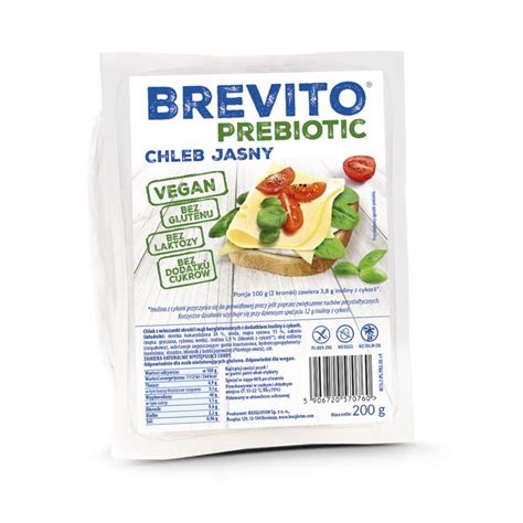 BREVITO Prebiotic Chleb Jasny Bezglutenowy 200g Bezgluten Pl