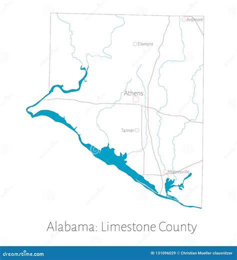 Alabama Limestone County Map Vector Illustration
