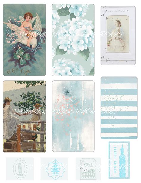 Beautiful Blue Hydrangea Journal Kit Junk Journals Art Paper