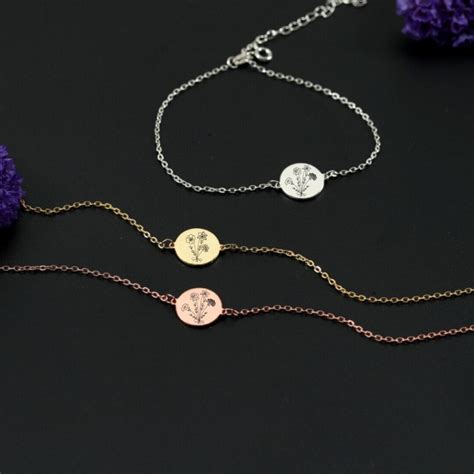 Birthday Tsts For Hercombined Birth Flower Braceletbirth Month
