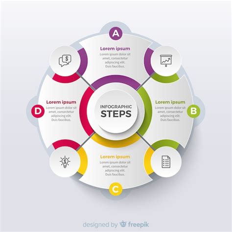 Circular Infographic Steps Free Vector