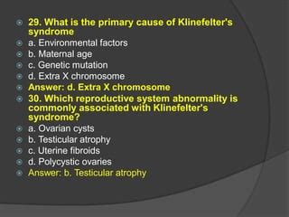 Klinefelter Syndrome And It S Causes Symptoms Ppt