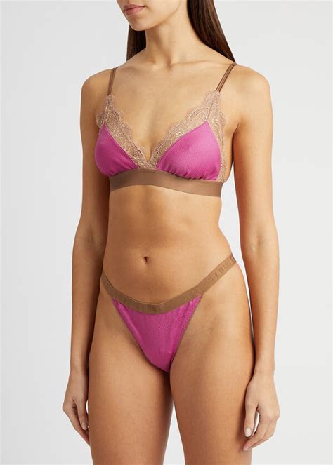 Buy Love Stories Love Lace Brown And Pink Soft Cup Bra At 40 Off