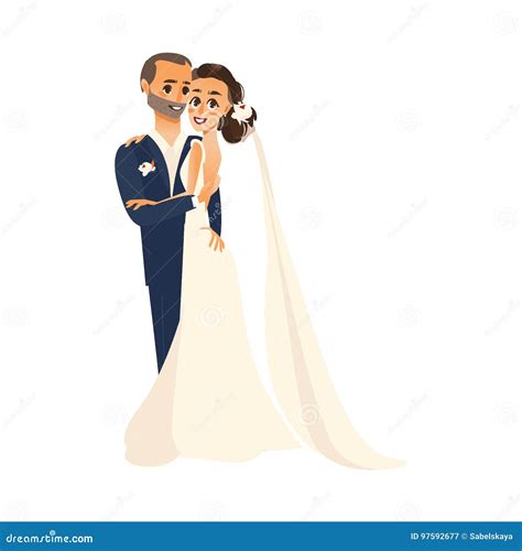 Vector Groom And Pride Hug Each Other Isolated Stock Vector