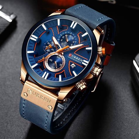 Curren Mens Watches Luxury Chronograph Big Dial Male Watch Wrist