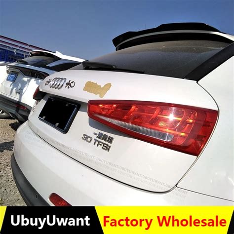 Use For Audi Q3 2013 2016 Year Spoiler ABS Plastic Carbon Fiber Look