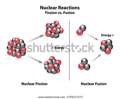 Nuclear Fission Fusion Compared Diagram Molecular Stock Vector (Royalty ...