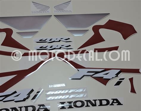 Honda Cbr 600 F4i 2005 Red Silver Decal Kit By Motodecalcom