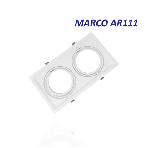 Comprar ARO EMPOTRABLE AR111 CARDAN BLANCO CUADRADO X2