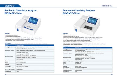 Analizador Qu Mico Semiautom Tico Biobase Claire Comprar Biobase