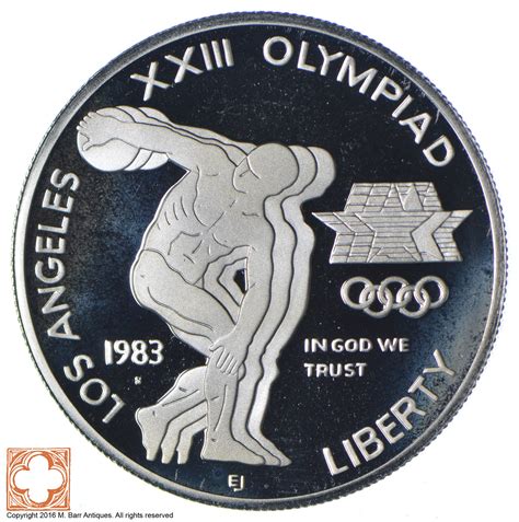 Silver Proof S Los Angeles Olympic Commemorative Us Silver Dollar