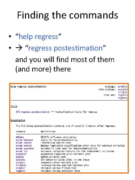 Assumption Checking In Regression Analysis With Stata In